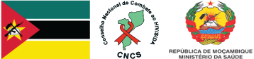 Flag of Mozambique, National AIDS council logo, and Mozambique Ministry of Health logo